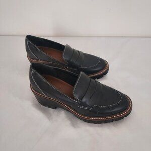 Blondo Dulce Waterproof Leather Upper Black Platform  Loafter Size 6.5
